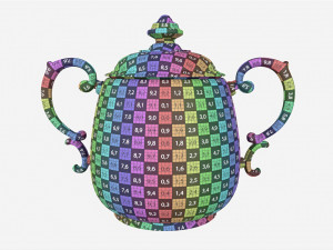 Old Metal Sugar Bowl with Lid 3D Model