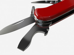Pocket Knife with Can Opener Unfolded 3D Model