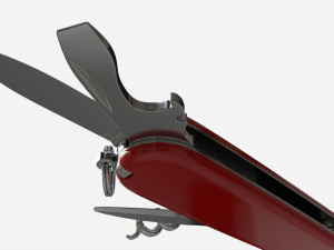 Pocket Knife with Can Opener Unfolded 3D Model