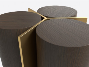 Side Table Baker Cylinder Modèle 3D