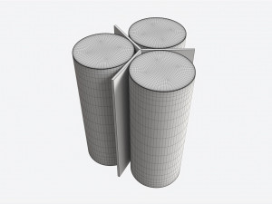 Side Table Baker Cylinder Modèle 3D