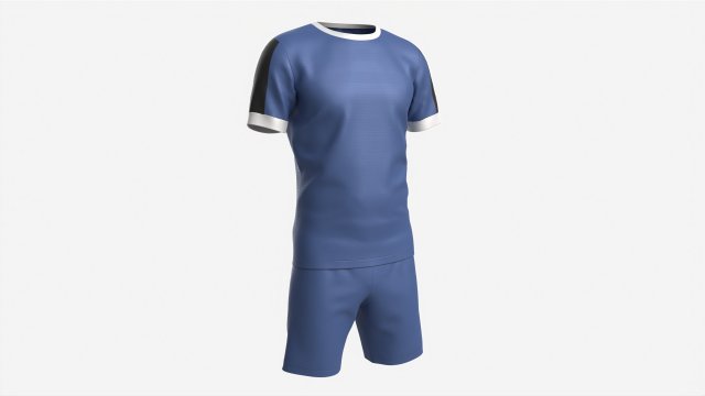 Soccer T-shirt and Shorts Blue Modello 3D .c4d .max .obj .3ds .fbx .stl .blend 