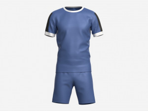 Soccer T-shirt and Shorts Blue Modello 3D