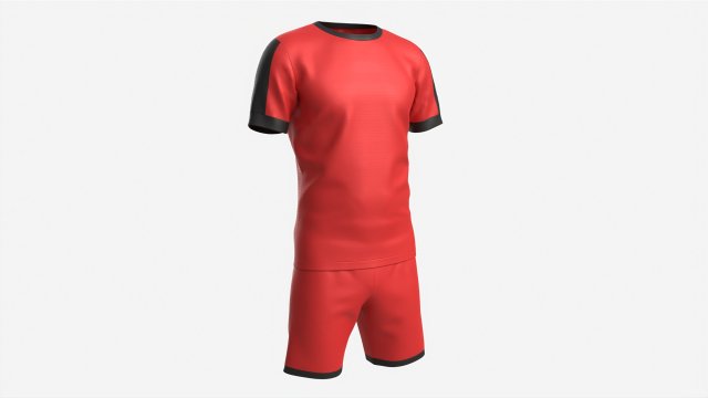 Soccer T-shirt and Shorts Red Modelo 3D .c4d .max .obj .3ds .fbx .stl .blend 