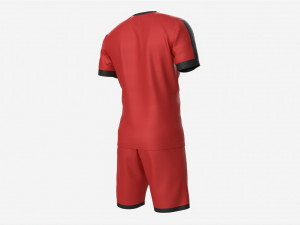 Soccer T-shirt and Shorts Red Modelo 3D