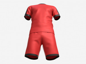 Soccer T-shirt and Shorts Red Modelo 3D