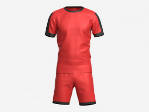 Soccer T-shirt and Shorts Red Modelo 3D