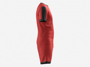 Soccer T-shirt and Shorts Red Modelo 3D
