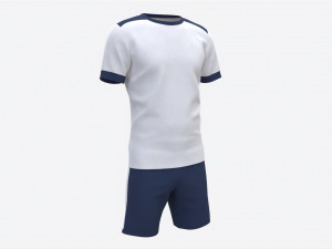 Soccer T-shirt and Shorts White Modelo 3D