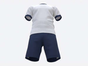 Soccer T-shirt and Shorts White Modello 3D