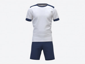 Soccer T-shirt and Shorts White Modello 3D