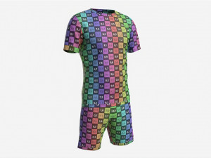 Soccer T-shirt and Shorts White Modello 3D