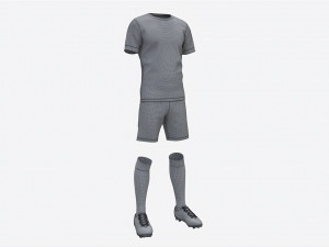 Soccer Uniform with Boots Blue Stripes 3D-Modell