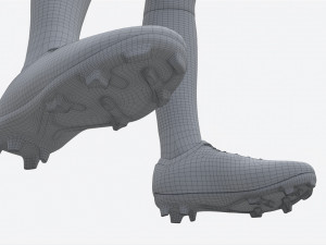 Soccer Uniform with Boots Blue Stripes 3D-Modell