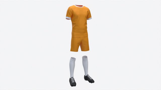 Soccer Uniform with Boots Yellow 3D 모델 .c4d .max .obj .3ds .fbx .stl .blend 