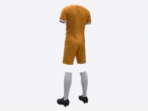 Soccer Uniform with Boots Yellow 3D 모델