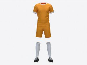 Soccer Uniform with Boots Yellow 3D 모델