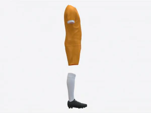 Soccer Uniform with Boots Yellow 3D Model