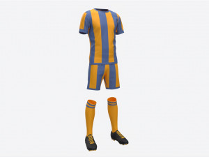 Soccer Uniform with Boots Yellow Stripes Modelo 3D