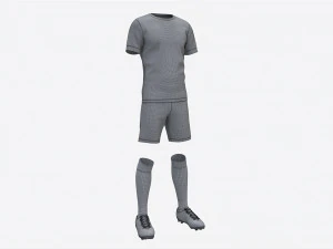 Soccer Uniform with Boots Yellow Stripes 3D Model