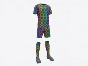 Soccer Uniform with Boots Yellow Stripes 3D Model