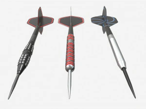 스틸팁 다트 세트 3D 모델