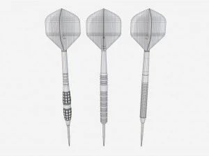 스틸팁 다트 세트 3D 모델