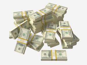 American dollar bundles large set 3D Model
