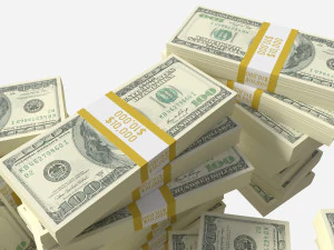 American dollar bundles large set 3D Model