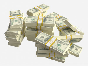 American dollar bundles large set Model 3D