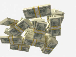 American dollar bundles large set 3D Model
