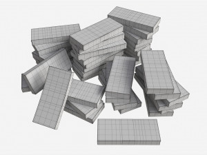 American dollar bundles large set Model 3D