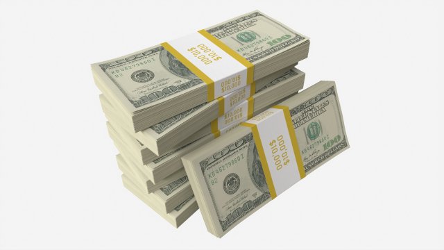 American dollar bundles medium set 3D Model .c4d .max .obj .3ds .fbx .stl .blend 