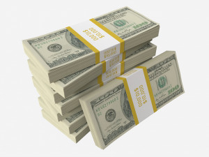 American dollar bundles medium set 3D Model