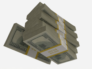 American dollar bundles medium set 3D Model