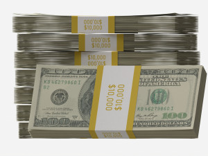 American dollar bundles medium set 3D Model