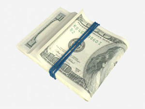 Американський долар стек перев'язаний гумою 3D Модель