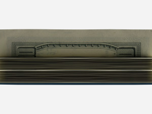 American dollar stack tied with rubber 3D Model