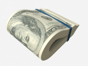 American dollars folded and tied 01 Model 3D