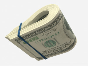 American dollars folded and tied 01 Model 3D