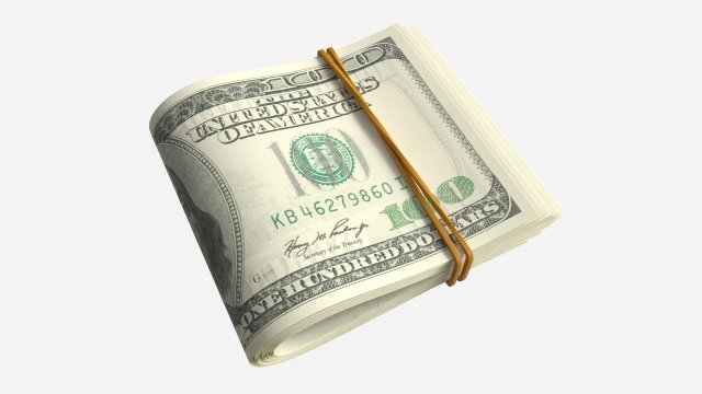American dollars folded and tied 02 3Dモデル .c4d .max .obj .3ds .fbx .stl .blend 