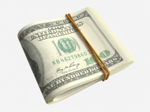 American dollars folded and tied 02 3D Model