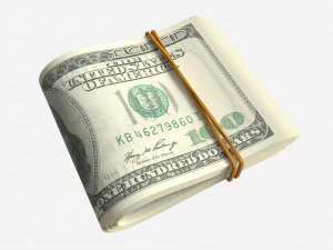 Американські долари складені та пов'язані 02 3D Модель