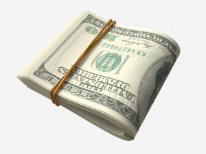 American dollars folded and tied 02 3Dモデル