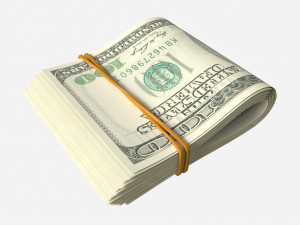 American dollars folded and tied 02 3Dモデル