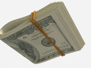 American dollars folded and tied 02 3Dモデル