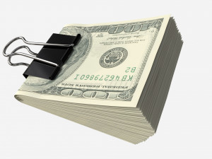 American dollars folded with clip 01 3D-Modell