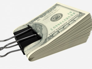 American dollars folded with clip 01 3D-Modell