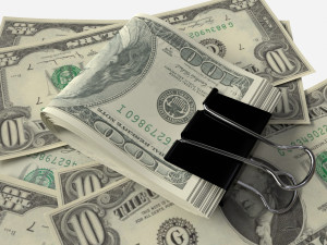 American dollars folded with clip 02 Model 3D
