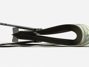 American dollars folded with clip 02 Model 3D